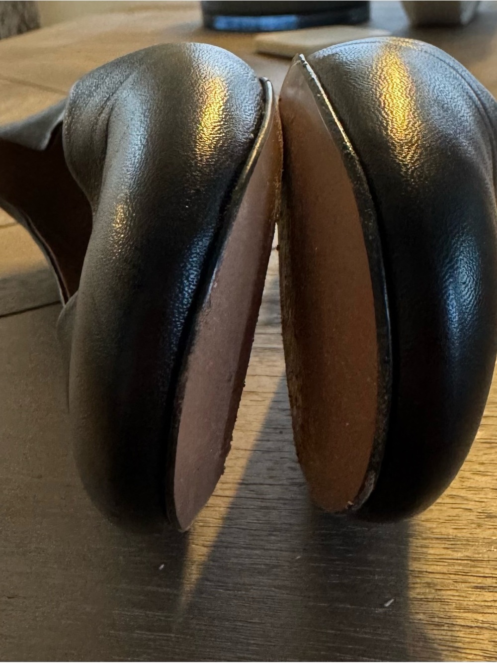 Lewit Black Genuine Leather Rounded Toe Ballet Flats - Made in Italy - Picture 11 of 11